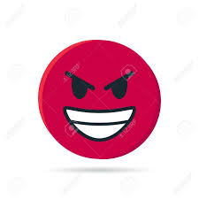 Round Red Emoji Simple Vector Illustration Of An Angry Face Vector Illustration Illustration Angry Face