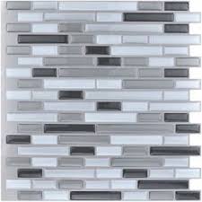 Mosaic Backsplash Tiles Set Of 6 Brown Multi Walmart Com In 2020 Kitchen Backsplash Peel And Stick Stick Tile Backsplash Stick On Tiles