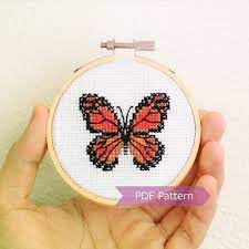 Add to favorites floral butterfly modern cross stitch pattern, flower counted cross stitch chart, insects nature, hoop, instant download pdf. Monarch Butterfly Cross Stitch Pattern Pdf Monarch Butterfly Etsy