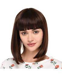 Sourire Short Bob Synthetic Hair With Beautiful Bangs Cosplay Wig For Women Ombre Brown Dark Brown C218hohe8xr Short Blonde Hair Short Brown Hair Curly Bob Hairstyles