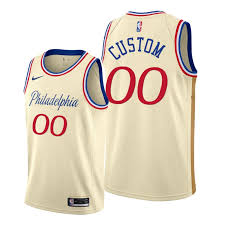 Philadelphia 76ers city edition gear, 76ers city jerseys. Philadelphia 76ers Cream 2019 20 City Edition Custom Jersey