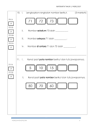 Pola nombor online worksheet for 10. Kertas Soalan Matematik Tahun 4 Dalam Bahasa Tamil Kecemasan V