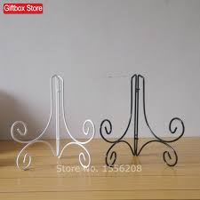 Large brass / gold colored easel display stand for plates, fossils and more! 8 Tall Wrought Iron Easel Display Stands For Decorative Plate Pictures Cook Books Bowls Or Platters Two Colors For Selection Stand Notebook Stand Plateplate Jewellery Aliexpress