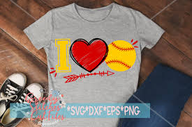 I Love Softball Svg Dxf Eps Png Files 211224 Svgs Design Bundles