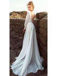 Long Sleeve Wedding Dresses Backless Chiffon Beach Wedding Drsses Awd1112 Sh Long Sleeve Wedding Dress Backless Wedding Dress Chiffon Wedding Dress Long Sleeve