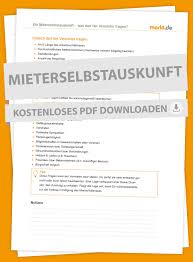 Alles Zur Mieterselbstauskunft Markt De Umzug Tipps Wohnungssuche Mietwohnungen