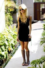 Spring Trends To Look Forward To Fashion Black Bodycon Dress Gladiator Sandals