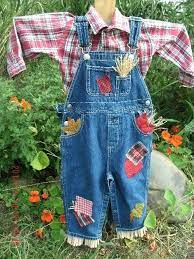 Scarecrow Costume Size 18 24 Mos Denim Overalls Plaid Shirt Etsy Scarecrow Costume Costumes Branded Outfits