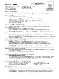 resume format sample instrumentation