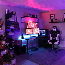 Transform any rooms, add a unique aesthetic touch to your gaming setup with these ideas. Pink And Purple Gaming Room Novocom Top