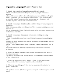 • lightning strike passage • examples of metaphors handout • the surprise party ii passage • the surprise party ii answer key • metaphors worksheet. Figurative Language Poem 5 Sleep By Annie Matheson Answers
