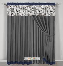 Bring warm brown tones into your interior with durable brown made to measure curtains from 247 curtains. 4 Stripe Oasis Floral Garden Curtain Set Blue Gray Brown Off White Valance Drape Ebay