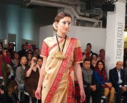 We love a good pun. London Fashion Week Models Walk Ramp In Traditional Sarees