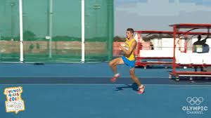 It is the only competition jump that begins with a forward takeoff, which makes it the easiest jump to identify. High Jump Running Gif Highjump Running Momentum Discover Share Gifs