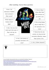 Inside Out Movie Worksheet Worksheet Free Esl Printable Worksheets Made By Teachers Therapy Worksheets Movie Inside Out Preschool Worksheets