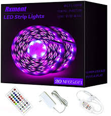 Amazon Com 65 6ft 20m Rgb Led Strip Lights Ultra Long Color Changing Light Strip With Remote 600leds Bright Led Lights Diy Color Options Tape Lights With Etl Listed Adapter For Bedroom Ceiling Under Cabinet