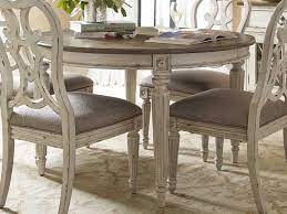 Cathedral cherry veneers, alder solids and select hardwoods create a new and exciting collection of bedroom, dining room and occasional for american drew. American Drew Southbury White Parchment With Warm Fossil On Top 50 Wide Round Dining Table Ad513701