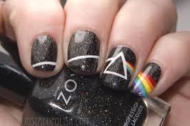 Just Add Polish I Ll See You On The Dark Side Of The Moon I Want Pink Floyd Nails Hippie Nails Dark Nail Designs