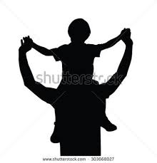 Father daughter silhouette pencil sketches of father and baby. Father With Child On Shoulders Vector Silhouette Silhouette Silhouette People Sillouette Art