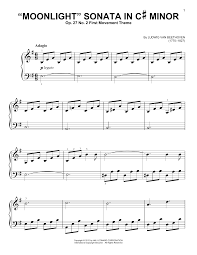 The moonlight sonata piano music sheet, byname of piano sonata no. Piano Sonata No 14 In C Minor Moonlight Op 27 No 2 First Movement Theme Piano
