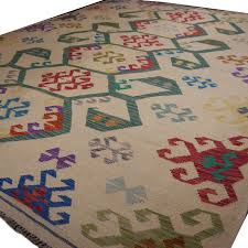 Verkaufe hier einen echt handgewebten. 15573 Kelim Teppich 324 X 242 Cm Oushak Beige Blau Grun Handgewebt