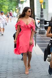 Here S Where To Buy Priyanka Chopra S Flamingo Pink Ruffle Ruffle Dress Street Style Priyanka Chopra Dress Celebrity Prom Dresses