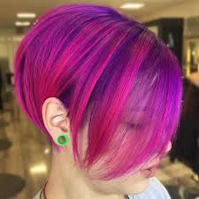 Purple And Magenta Bob Magenta Hair Short Purple Hair Short Hair Styles