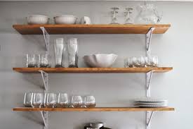 wall mounted shelving, kitchen wall