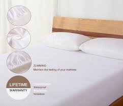 Queen Size Zummino Premium Hypoallergenic Waterproof Mattress Protector Cotton Terry Topper Vinyl Free De Mattress Waterproof Mattress Mattress Protector