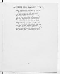 Anthem For Doomed Youth By Wilfred Owen As Published In Poems 1920 Wilfred Owen Poems Words