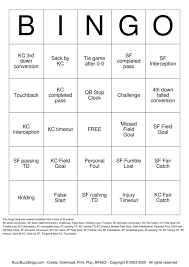Check spelling or type a new query. 2020 Superbowl Sf Vs Kc Bingo Cards To Download Print And Customize