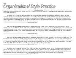 Students Can Practice Identifying Organizational Patterns By Reading Short Summaries Of The Book Amp Quot The Cat In The Hat Organizational Pattern Student