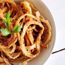 Crispy Fried Onions Can Be Deep Fried In Oil Or You Can Make Air Fryer Onion Rings Too Want Home French Fried Onions Onion Rings Air Fryer Fried Onions Recipe