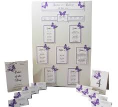 Wedding Seating Plan Table Chart Personalised A3 A2 Butterflies Various Colours Handmade