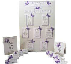 wedding seating plan table chart personalised a3 a2 butterflies various colours handmade