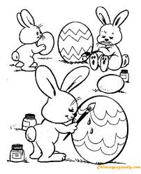 Download and print out this bunny and eggs coloring page. Cute Rabbits Coloring Easter Eggs Coloring Pages Arts Culture Coloring Pages Coloring Pages For Kids And Adults