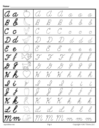 free cursive uppercase and lowercase letter tracing