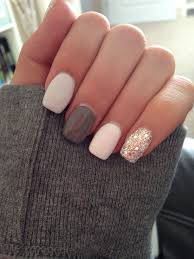 Gemming violet this violet matte finish is a lovely design, complete with matching gems and white petals that can match a variety of outfits. Grey White And Silver Glitter Acrylic Nails Sparkly Nails Beautiful Nails Cute Nails