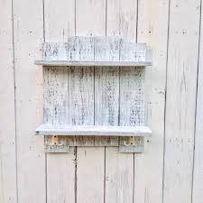 Distressed White Shelves Wooden Shelf Storage With Hooks Rustic Wood Shelf For Bathroom Kitchen Entryway Copper Shelf Storage Unit Bathroom Wood Shelves Wood Bathroom Wood Shelves