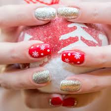 Exciting summer nail art for you to get into the vacation. The Collection Of Red Gold And White Christmas Nail Art Ideas