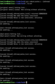 Pthread_mutex_unlock() returns zero after completing successfully. Introduction And Use Of Robust Attributes Of Mutex Lock Programmer All