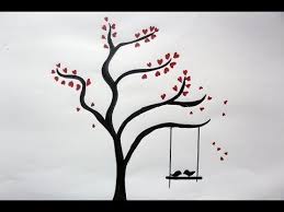 Pin By Or Crafts On Sketches Tree Drawing Tree Drawing For Kids Valentines Day Drawing