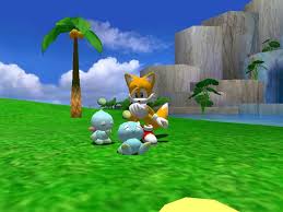tails petting 2 chao w again japanese anime sonic adventure japanese art