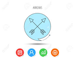 Bow Arrows Icon Hunting Sport Equipment Sign Archer Weapon