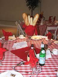A purchased loaf of french bread gets a real boost with a few simple ingredients. Pin By Karine On Bridal Shower Italian Themed Italian Party Decorations Italy Party Italian Party