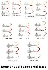 round head staggered barb jigs at simply crappie