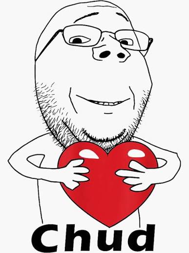 Funny Chud Guy Love Meme Heart Hug Sticker