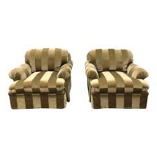 Pair Of Custom J Robert Scott Continental Swivel Wool Mohair Arm Chairs Chair White Leather Dining Chairs Diy Chair Covers