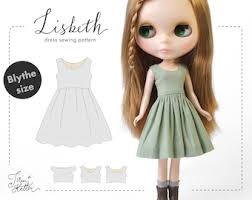 Sewing Pattern, Blythe Size: Aud Drop Waist Doll Dress. PDF Download.