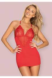 Obsessive Nuisette Rouge Avec Dentelle Et Bijoux